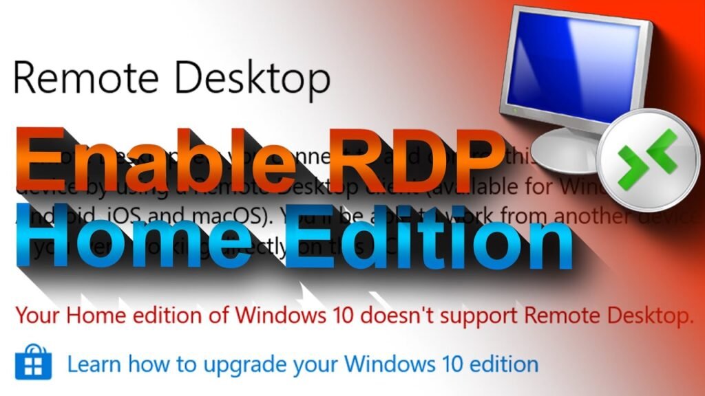 Enable Remote Desktop Rdp In Windows 10 Home Edition