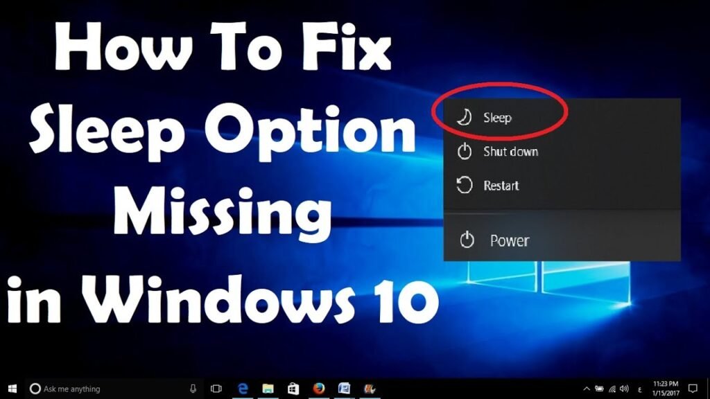 Sleep Option Missing In Windows 10