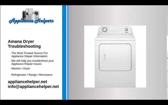 Amana Dryer Troubleshooting Guide