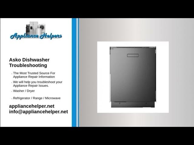 Asko Dishwasher Troubleshooting