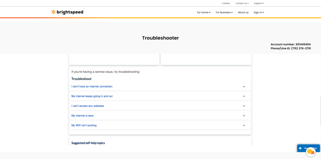 Brightspeed Troubleshooting