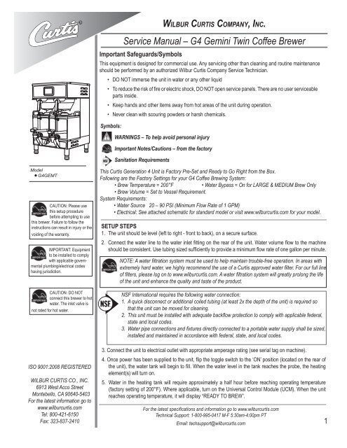 Curtis Coffee Brewer Troubleshooting