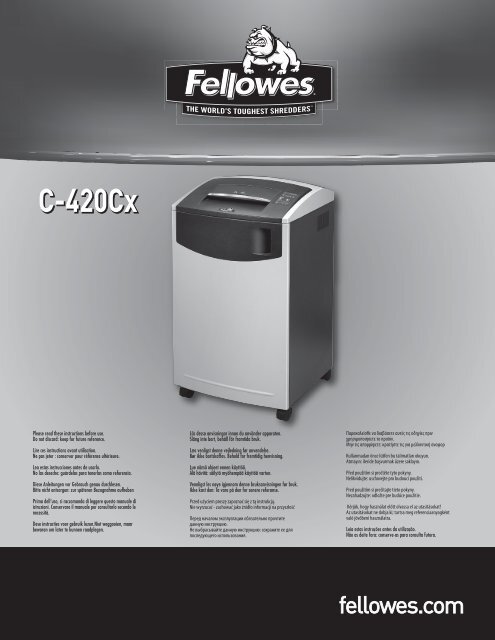 Fellowes Shredder Troubleshooting Manual