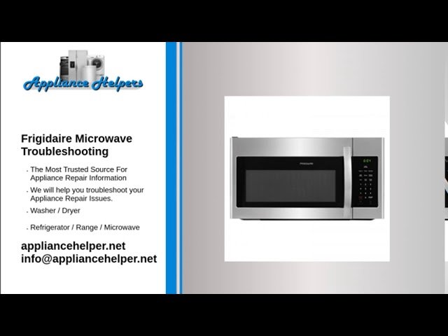 Frigidaire Microwave Troubleshooting