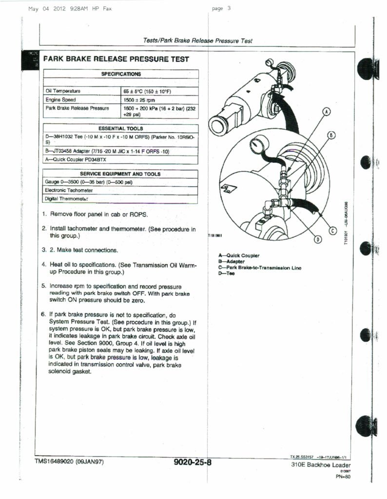 John Deere Parking Brake Troubleshooting