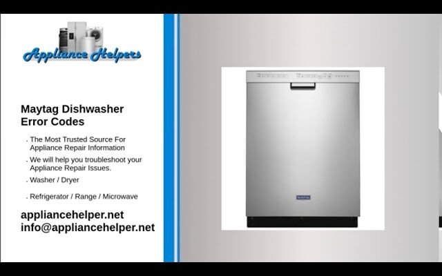 Maytag Dishwasher Troubleshooting Codes