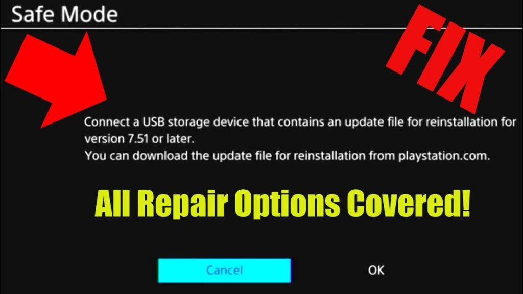 Ps4 Says Connect A Usb Storage Device That Contains An Update File For Reinstallation