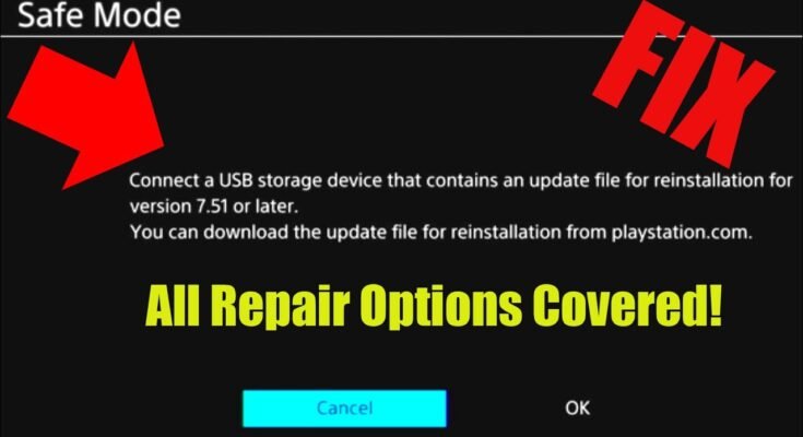 Ps4 Says Connect A Usb Storage Device That Contains An Update File For Reinstallation