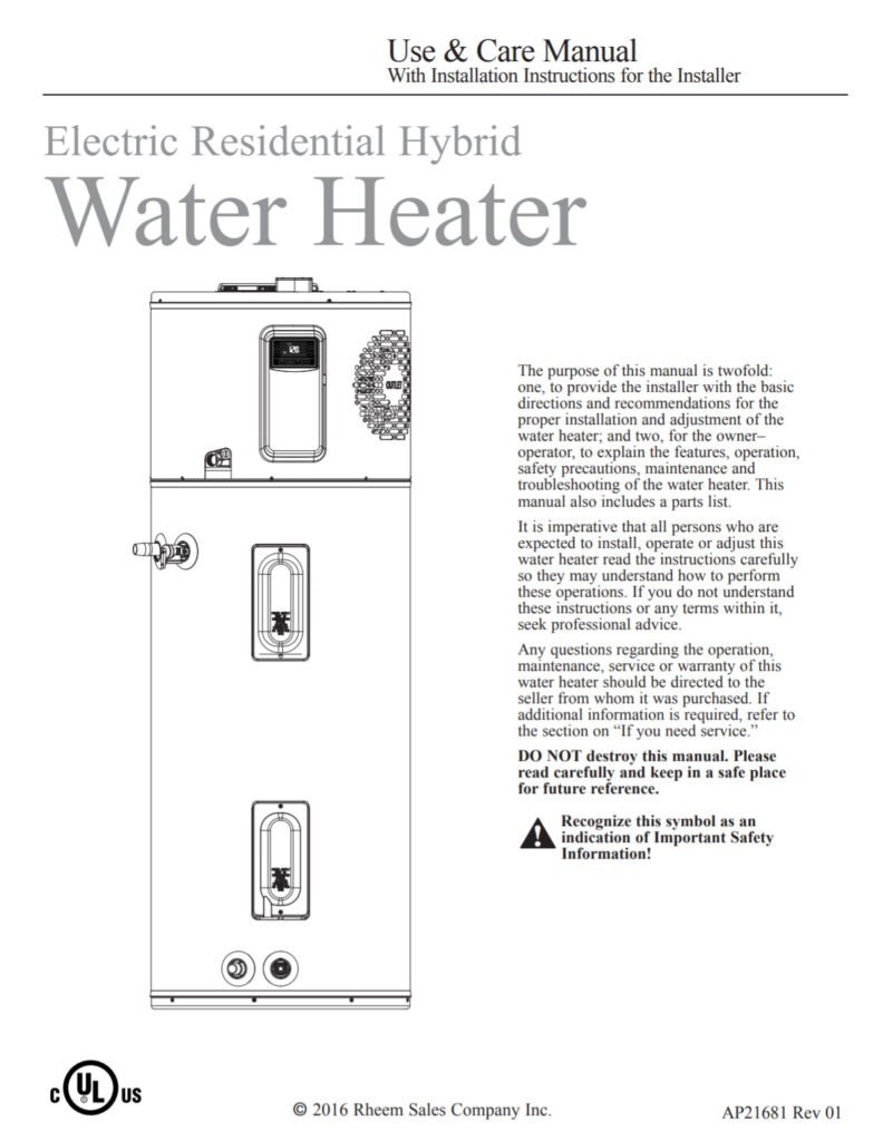 Rheem Hybrid Water Heater Troubleshooting