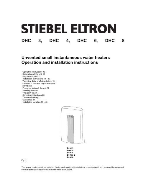 Stiebel Eltron Troubleshooting Manual