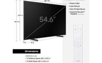 What Are The Dimensions Of A 55 Inch Samsung Tv