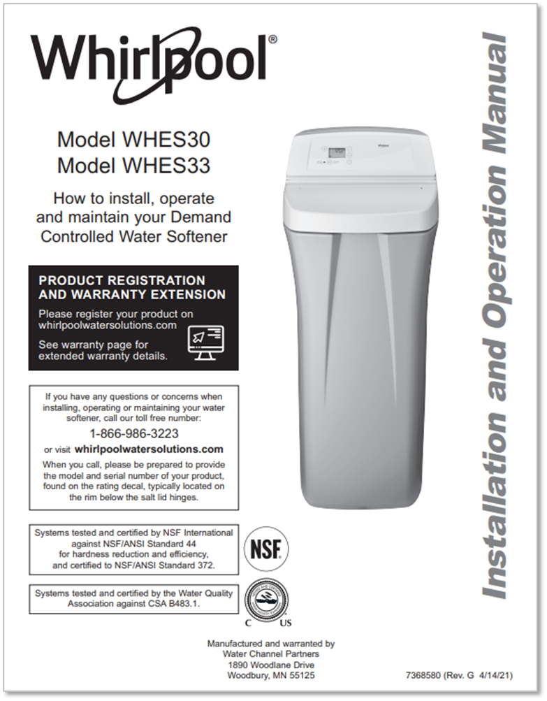 Whirlpool Water Softener Troubleshooting